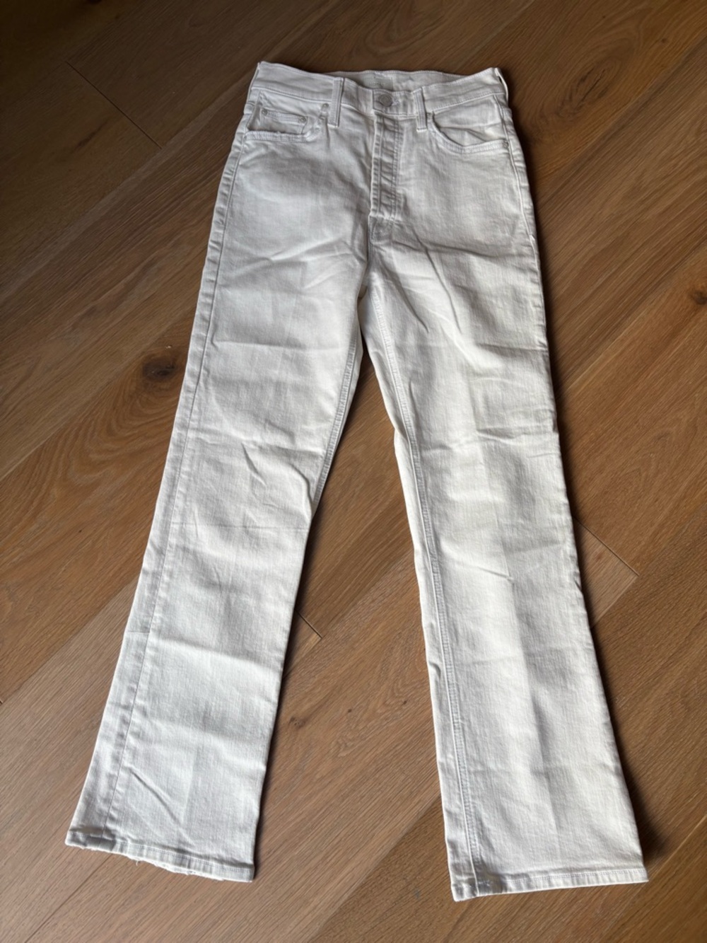 MOTHER THE TRIPPER ANKLE White Women’s Straight-Leg Jeans